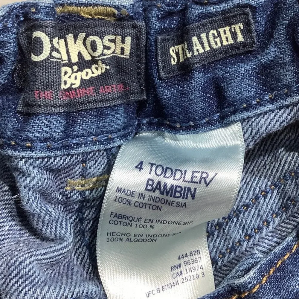 OshKosh B'gosh Toddler Jeans Size 4 – Straight Leg, Cotton, Blue Denim